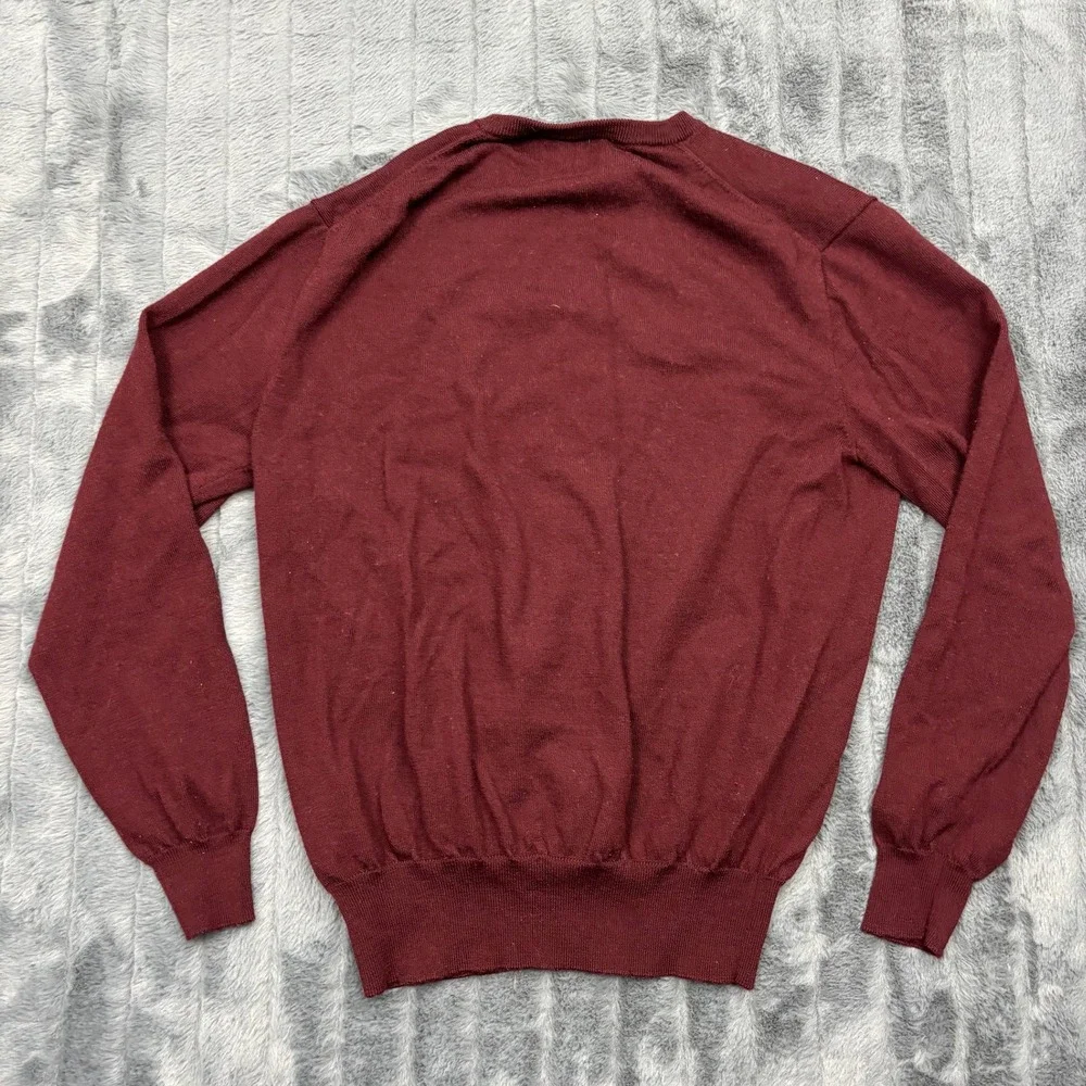 Polo Ralph Lauren Mens Burgundy Washable Merino Wool Crewneck Sweater Small